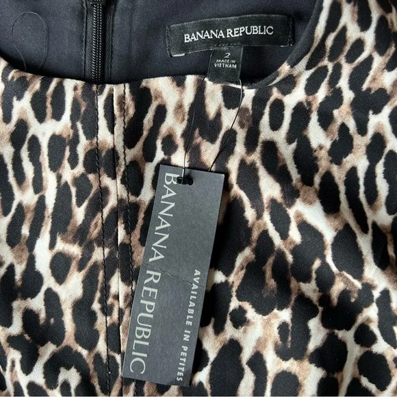 NWT Banana Republic Women’s Leopard Print Crop Wide Leg Sleeveless Jumpsuit, 2 - Picture 7 of 13